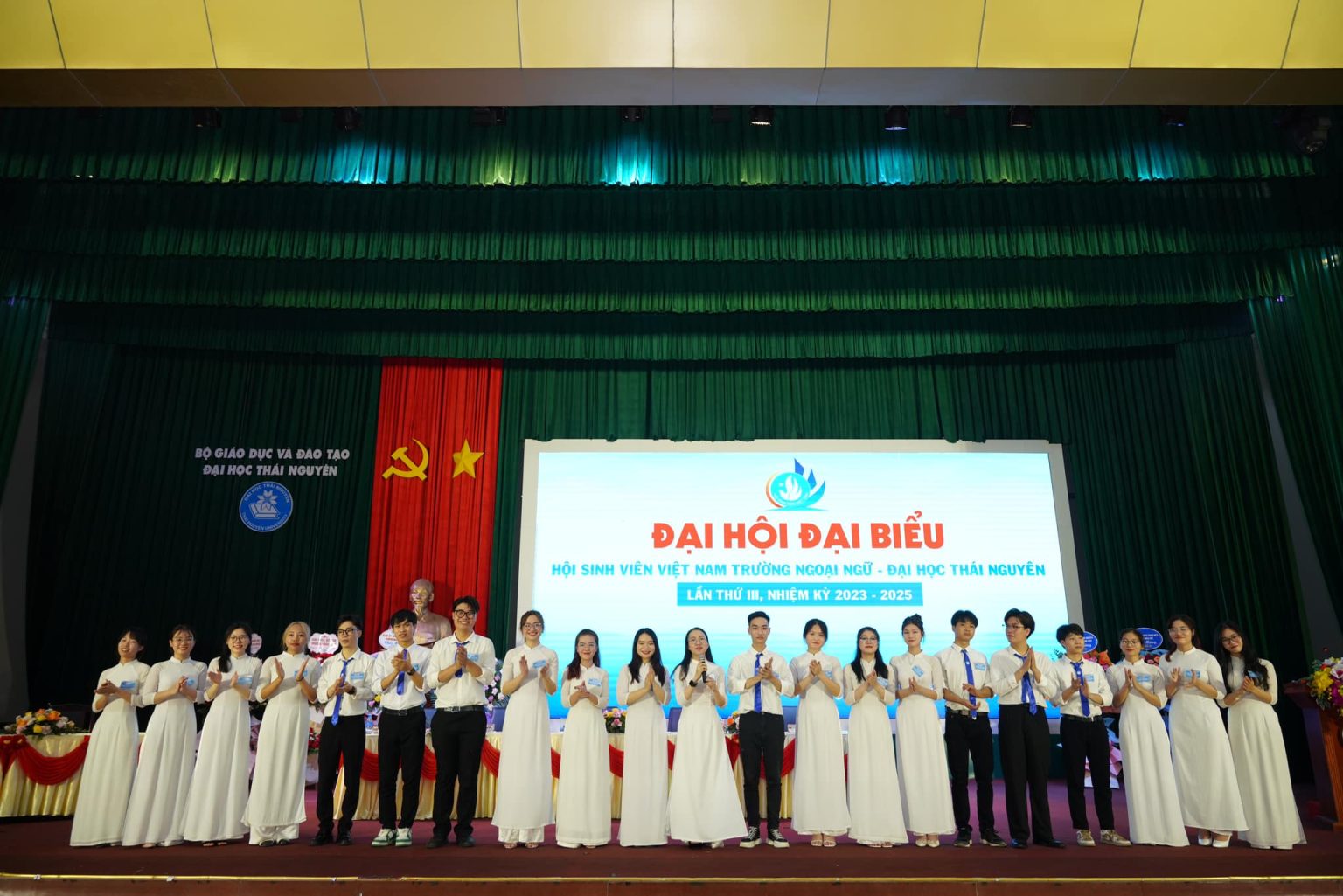 Đại hội Đại biểu Hội Sinh viên Việt Nam Trường Ngoại ngữ, Đại học Thái Nguyên lần thứ III, nhiệm kỳ 2023 – 2025 đã diễn ra thành công tốt đẹp